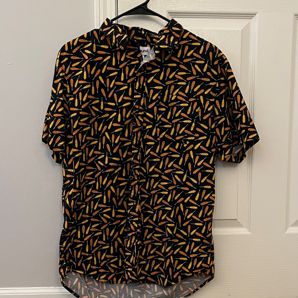 Abound Black and Orange Patterned Men's Shirt